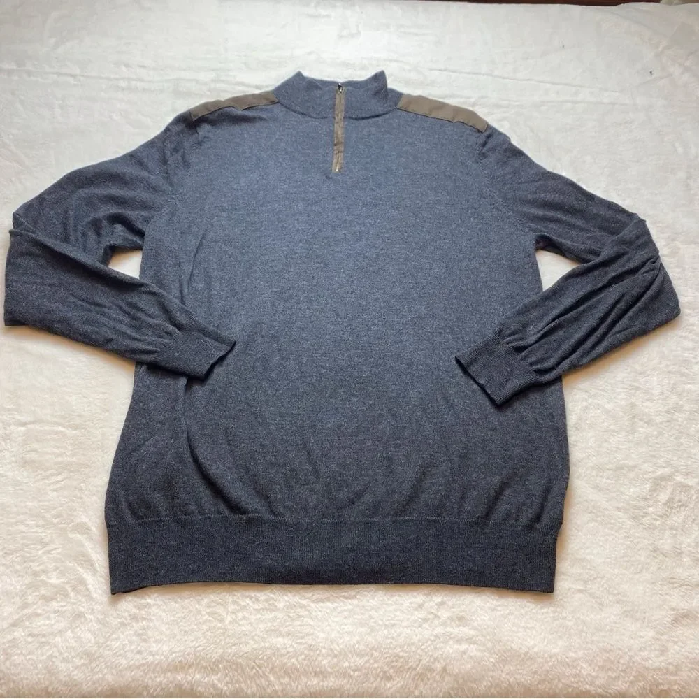 Refectory British Inspired 1/4 Zip Long Sleeve Sweater Size Large